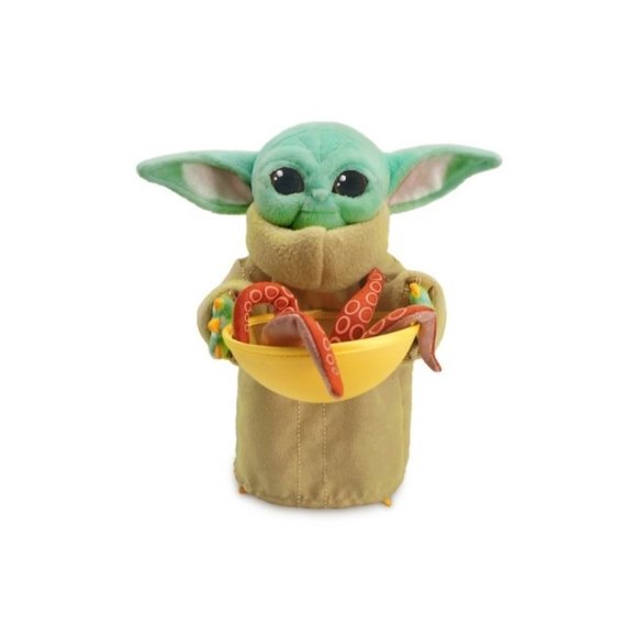 Disney Store Star Wars Mandalorian Child Grogu with Squid Bean Bag Plush - Picture 1 of 6